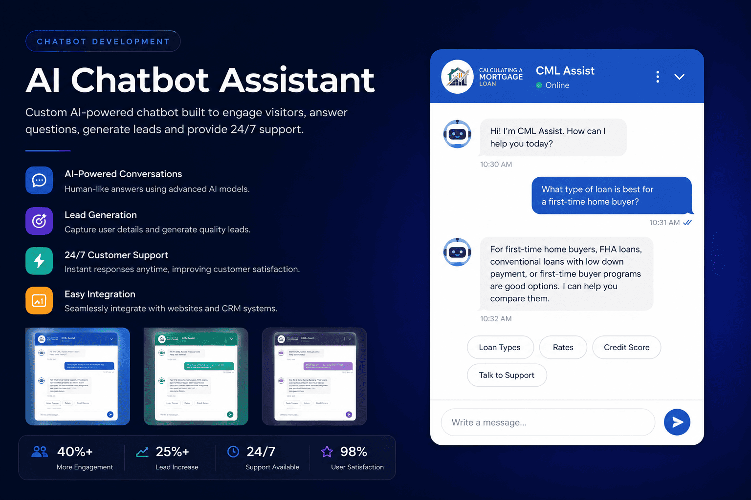 Custom AI chatbot assistant portfolio project